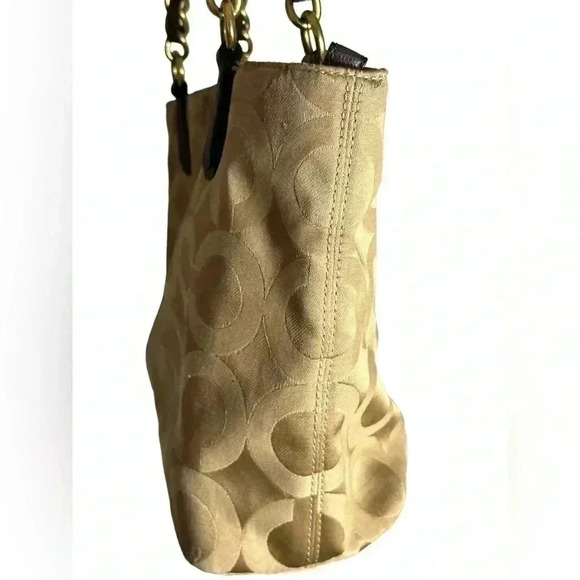 Coach Beige/Brown Fabric Madison Op Art Tote - Picture 3 of 7